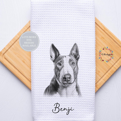 Personalised Dog Tea Towel l Terrier l Bedlington Terrier l Bull Terrier l Cairn l Boston Terrier l Different Breeds Available l Teatowel
