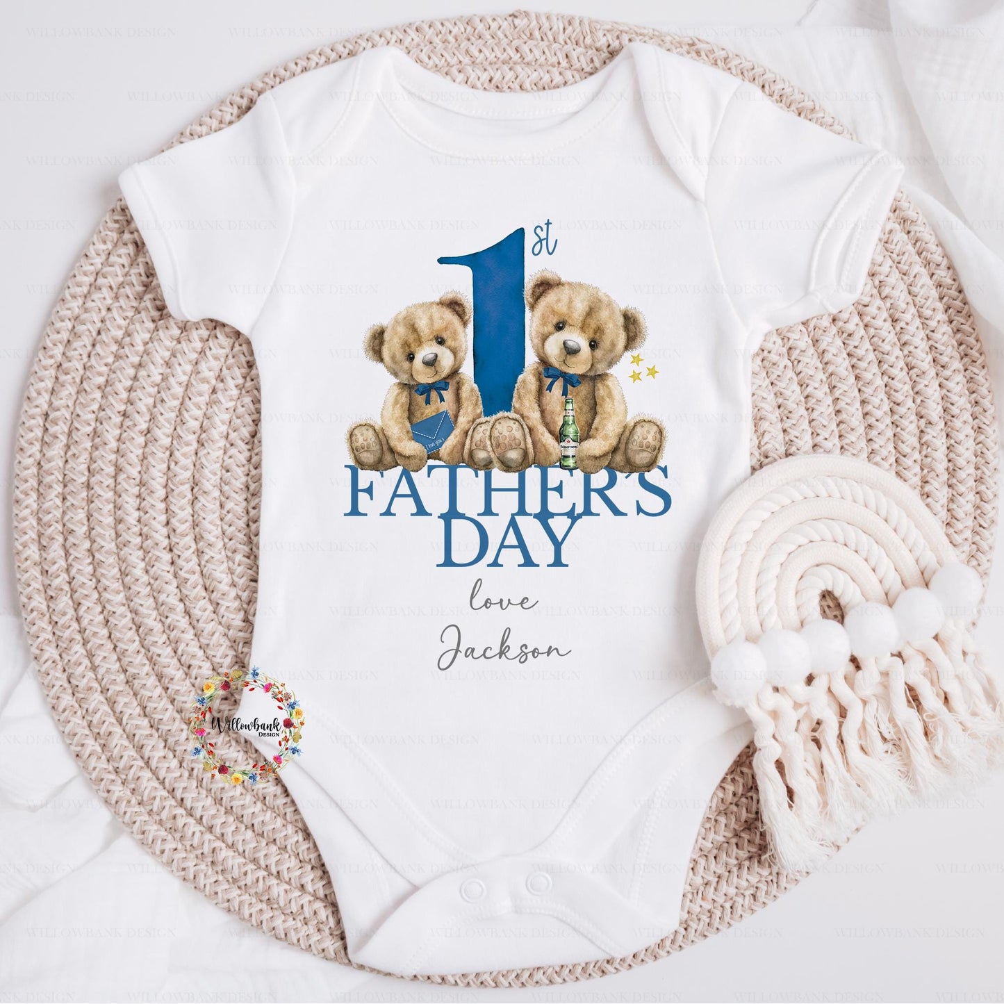Personalised Happy Father's Day Baby Grow l Teddy Bear l To My Daddy l Baby's First Father's Day l Dadda l Dada l 1st Father's Day l Onesie
