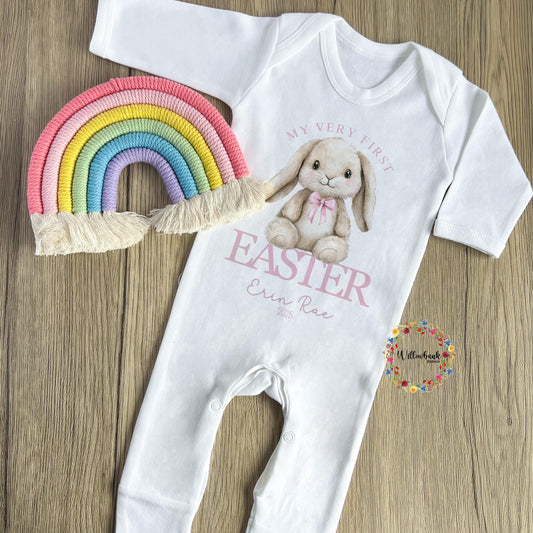 Personalised My First Easter Baby Grow l Bunny Rabbit l 1st Easter l Happy Easter l First Easter Outfit