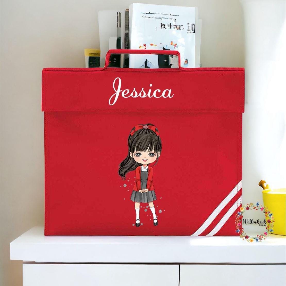 Personalised School Book Bag l Reading Book Bag l Back To School Supplies l Custom School Uniform l Personalised Character l New School