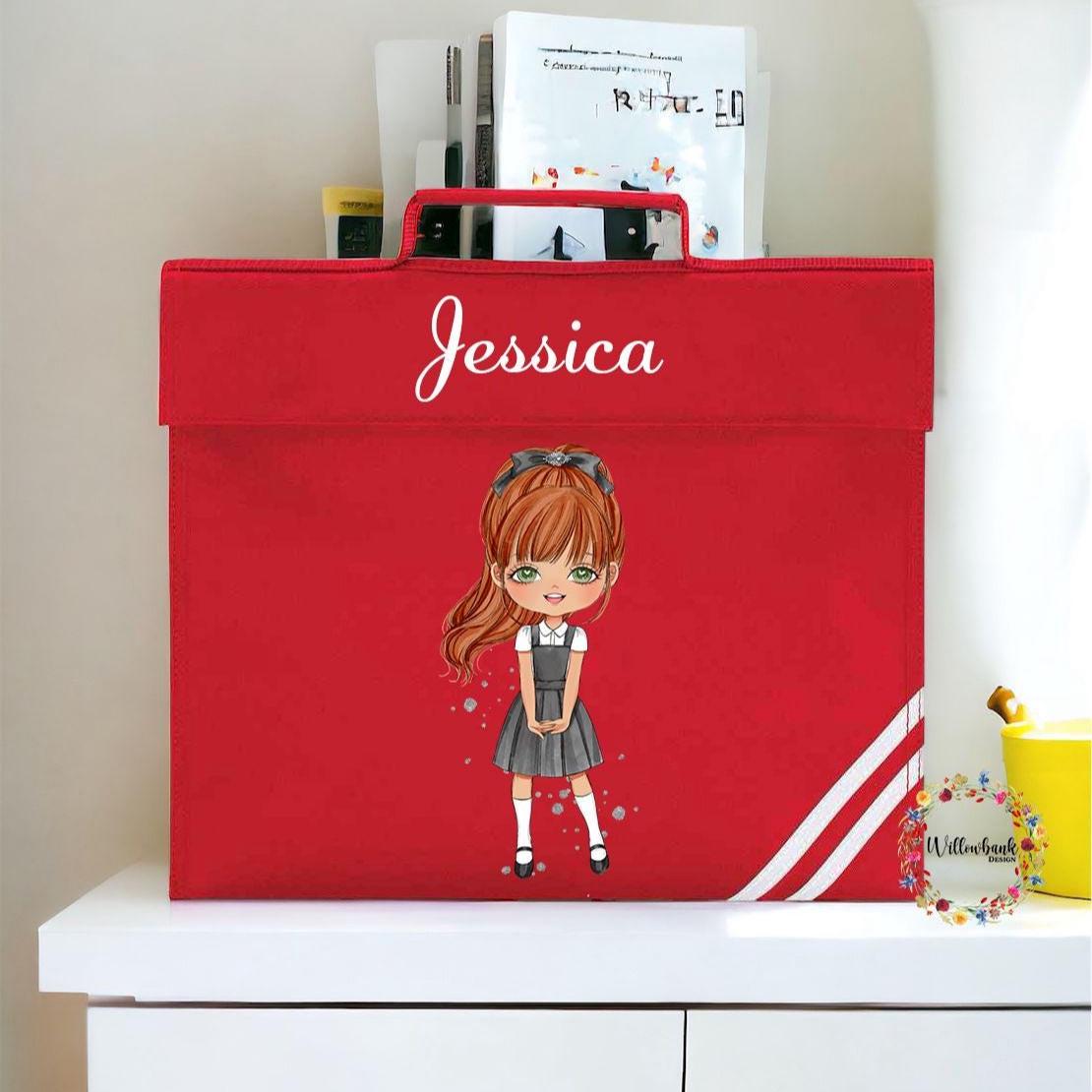 Personalised School Book Bag l Reading Book Bag l Back To School Supplies l Custom School Uniform l Personalised Character l New School
