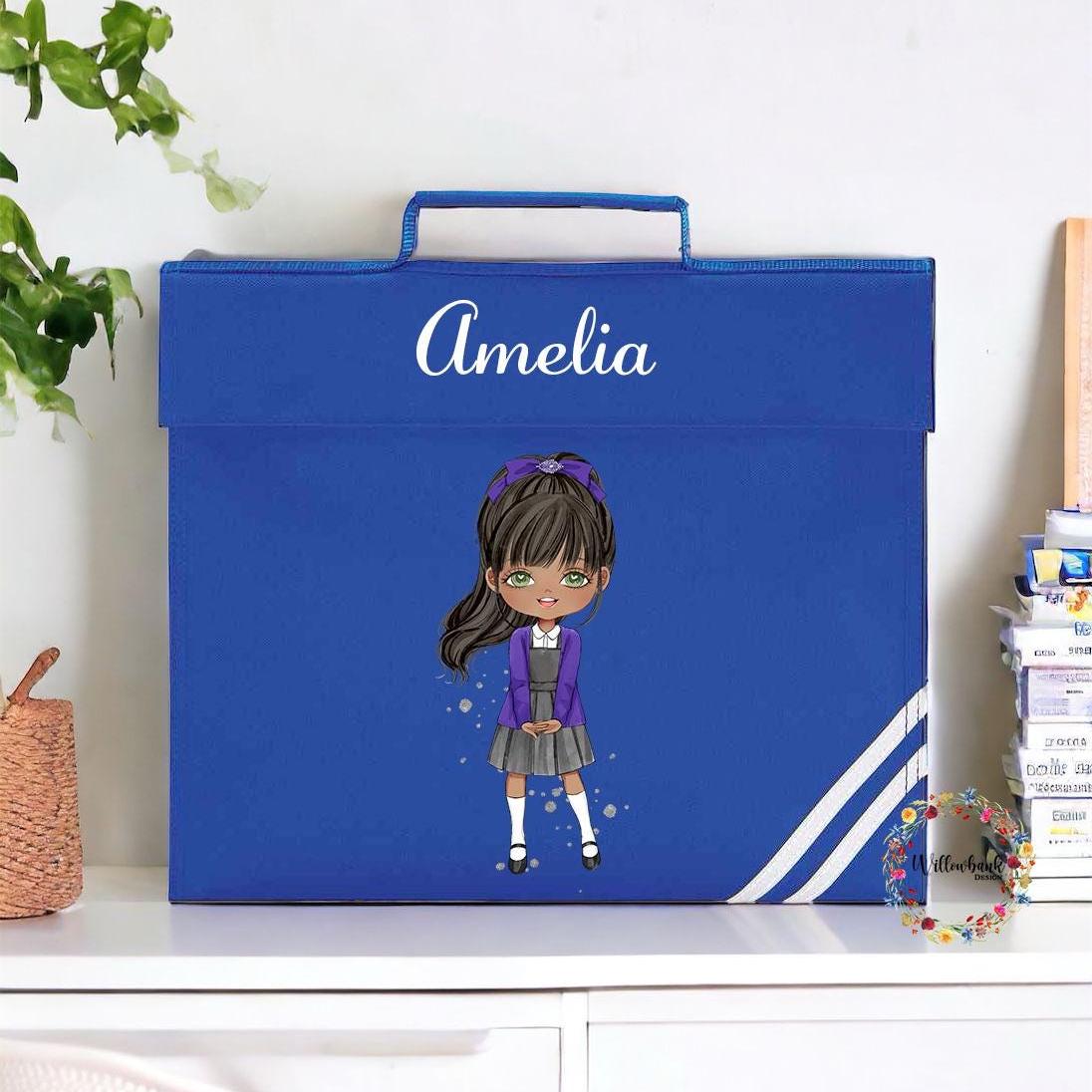 Personalised School Book Bag l Reading Book Bag l Back To School Supplies l Custom School Uniform l Personalised Character l New School