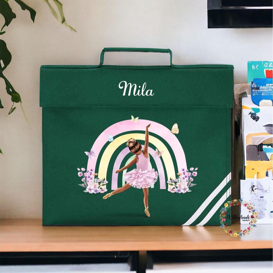 Personalised School Book Bag l Reading Book Bag l Back To School Supplies l Personalised Character l Ballet l Ballerina l Dance