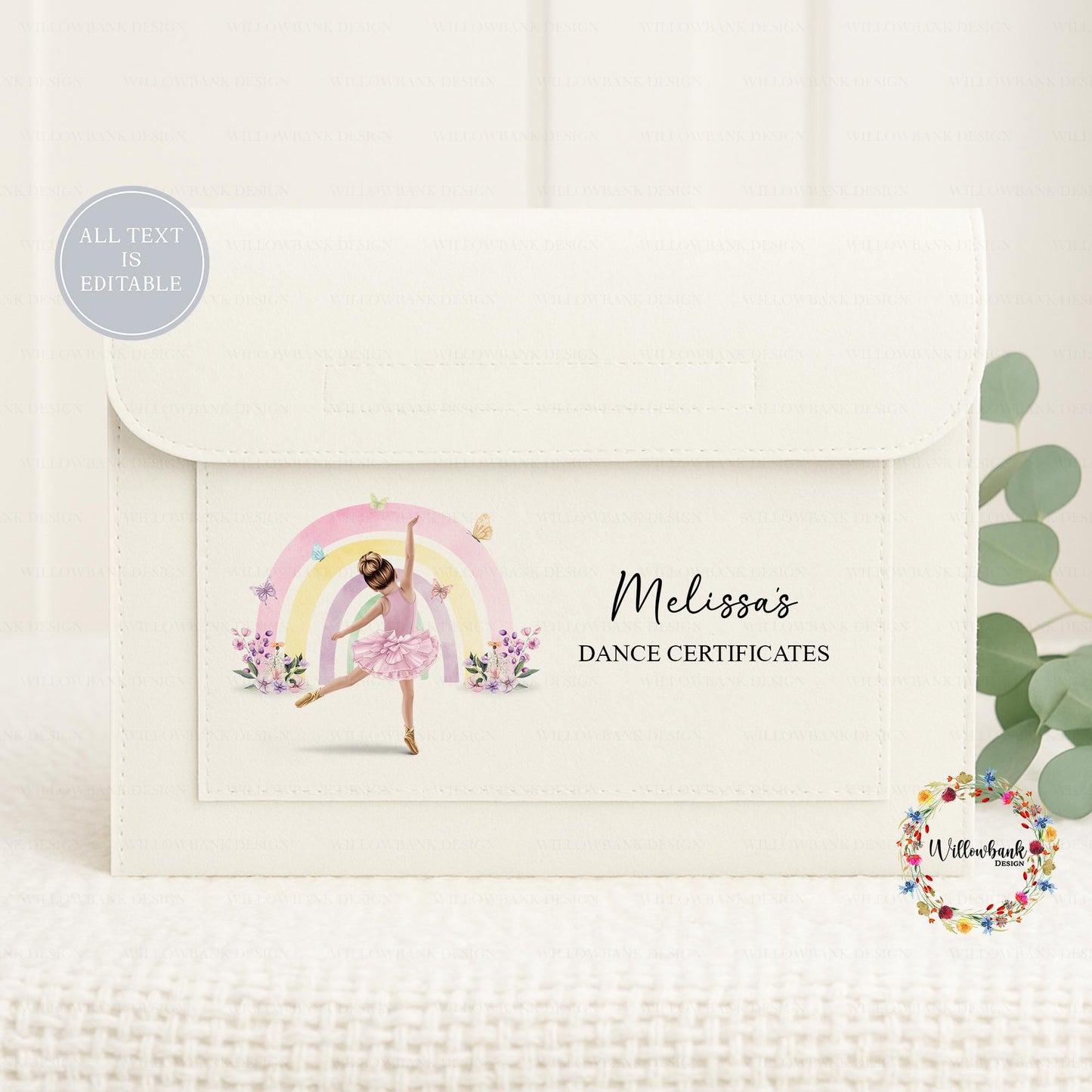 Personalised Ballet Certificate Document Holder l Dance Certificate Holder l Ballerina Rainbow