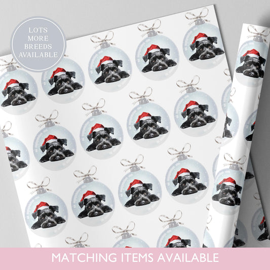 Miniature Schnauzer Christmas Bauble Wrapping Paper l Gift Wrap l Dog Xmas Paper l Christmas Pup l Dog Lover l Dog Mama l Fur Baby l Custom