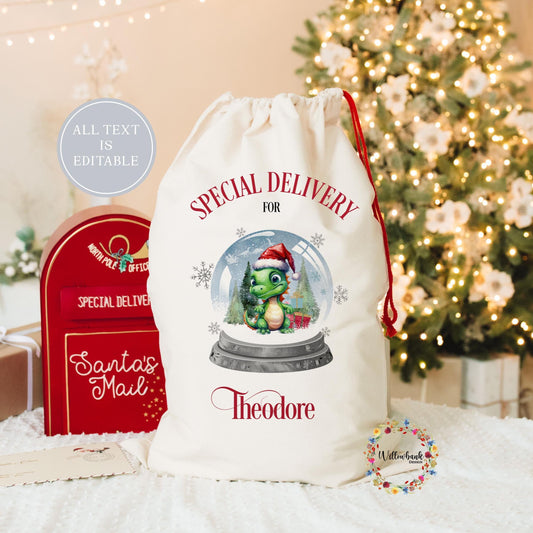 Personalised Dinosaur Christmas Sack l Dino Xmas l Xmas Sack l Christmas Eve l Xmas Tree l Baby Christmas l First Christmas l Kids Christmas