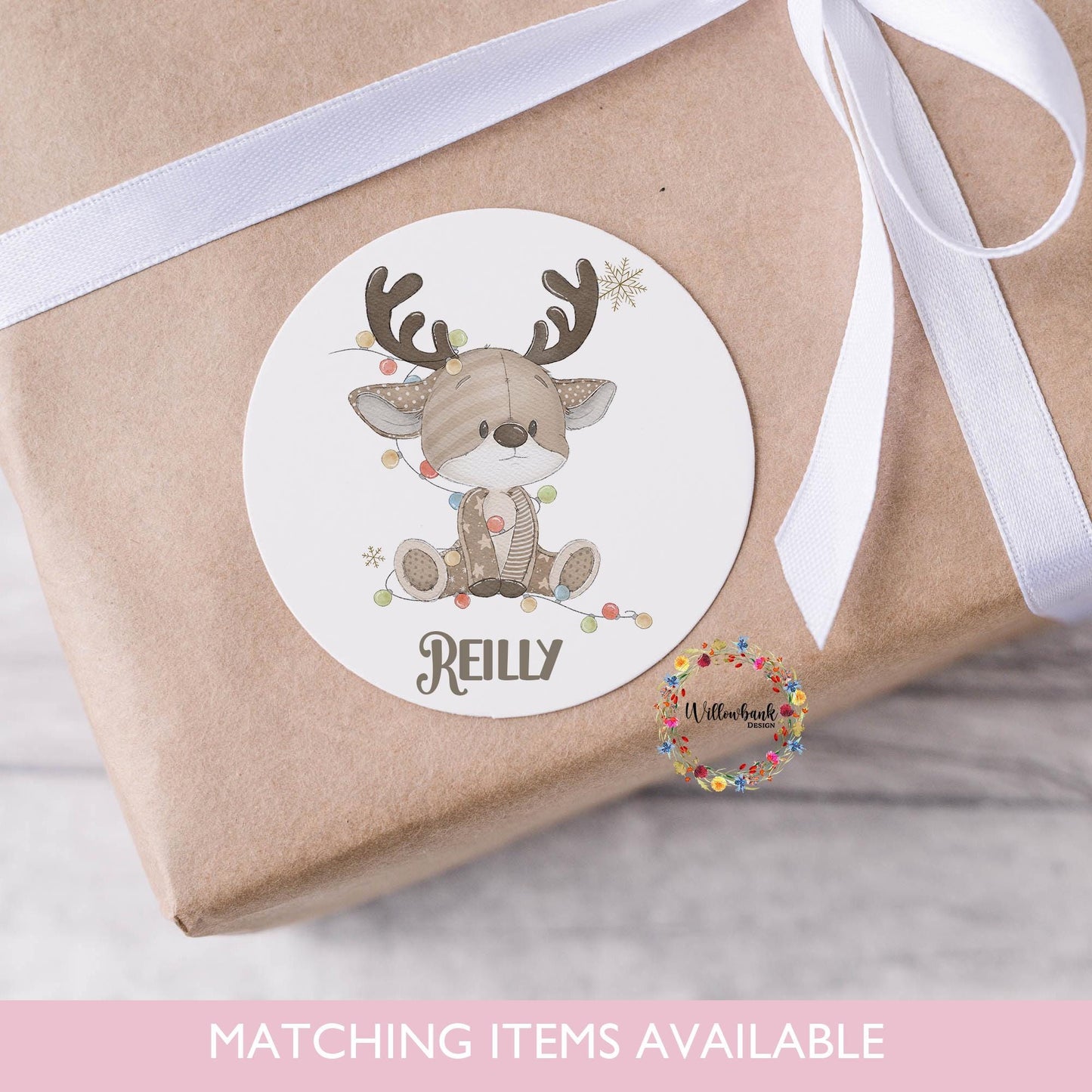 24 Personalised Christmas Gift Labels l Xmas Stickers l Present Labels l Santa Gift Labels l Name Tags l Reindeer l Baby Xmas