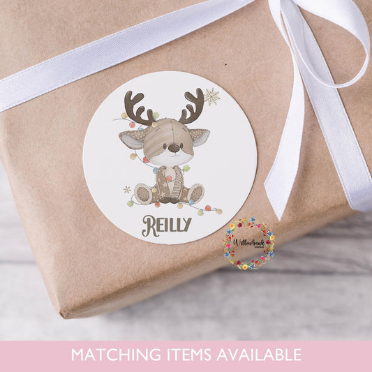 24 Personalised Christmas Gift Labels l Xmas Stickers l Present Labels l Santa Gift Labels l Name Tags l Reindeer l Baby Xmas