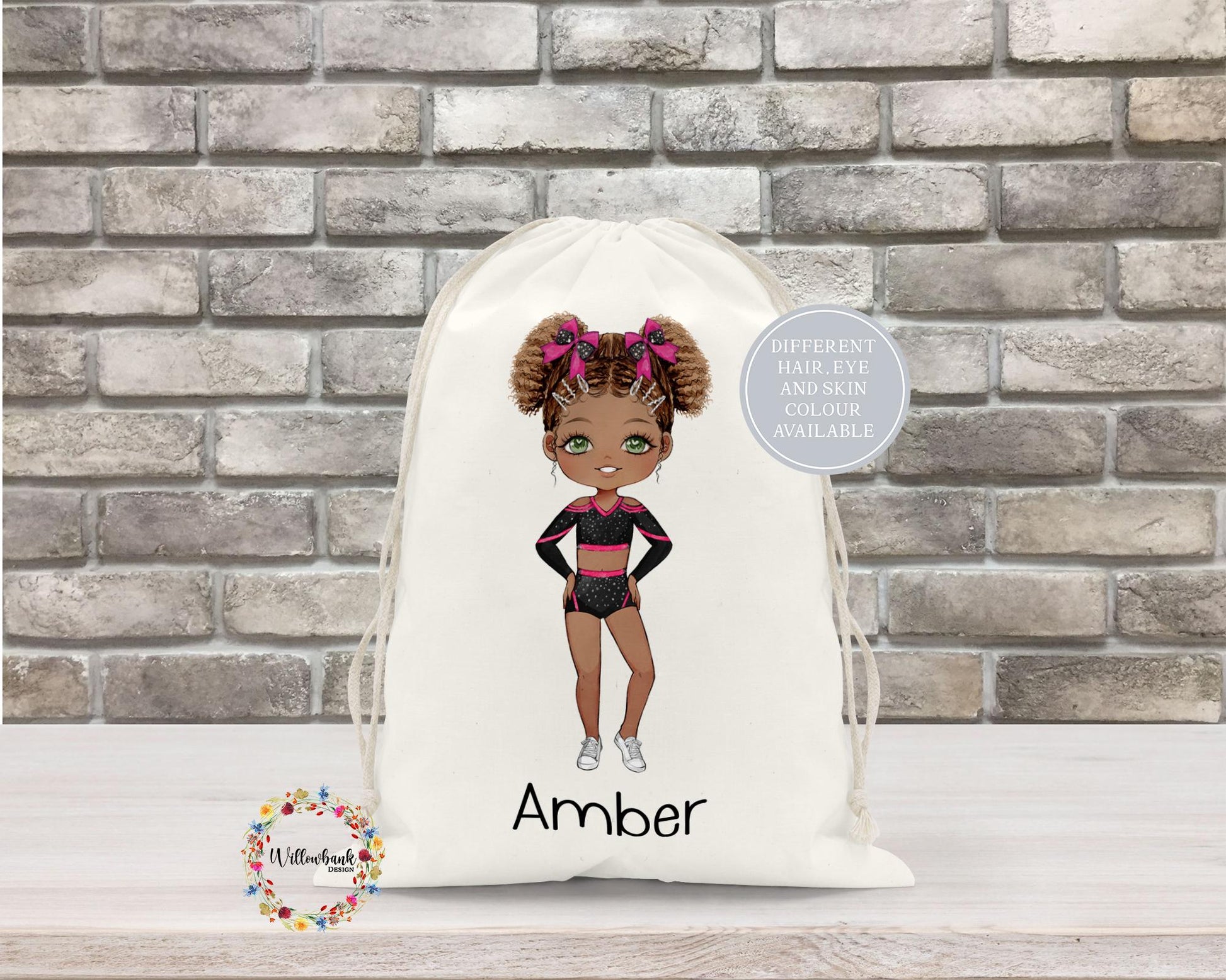 Personalised Cheerleader Gymnastics Bag l Gymnast gift l Gym Bag l PE Bag l Back To School l Dance Class l Gym Bag