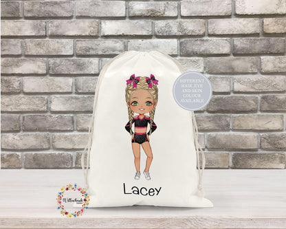 Personalised Cheerleader Gymnastics Bag l Gymnast gift l Gym Bag l PE Bag l Back To School l Dance Class l Gym Bag