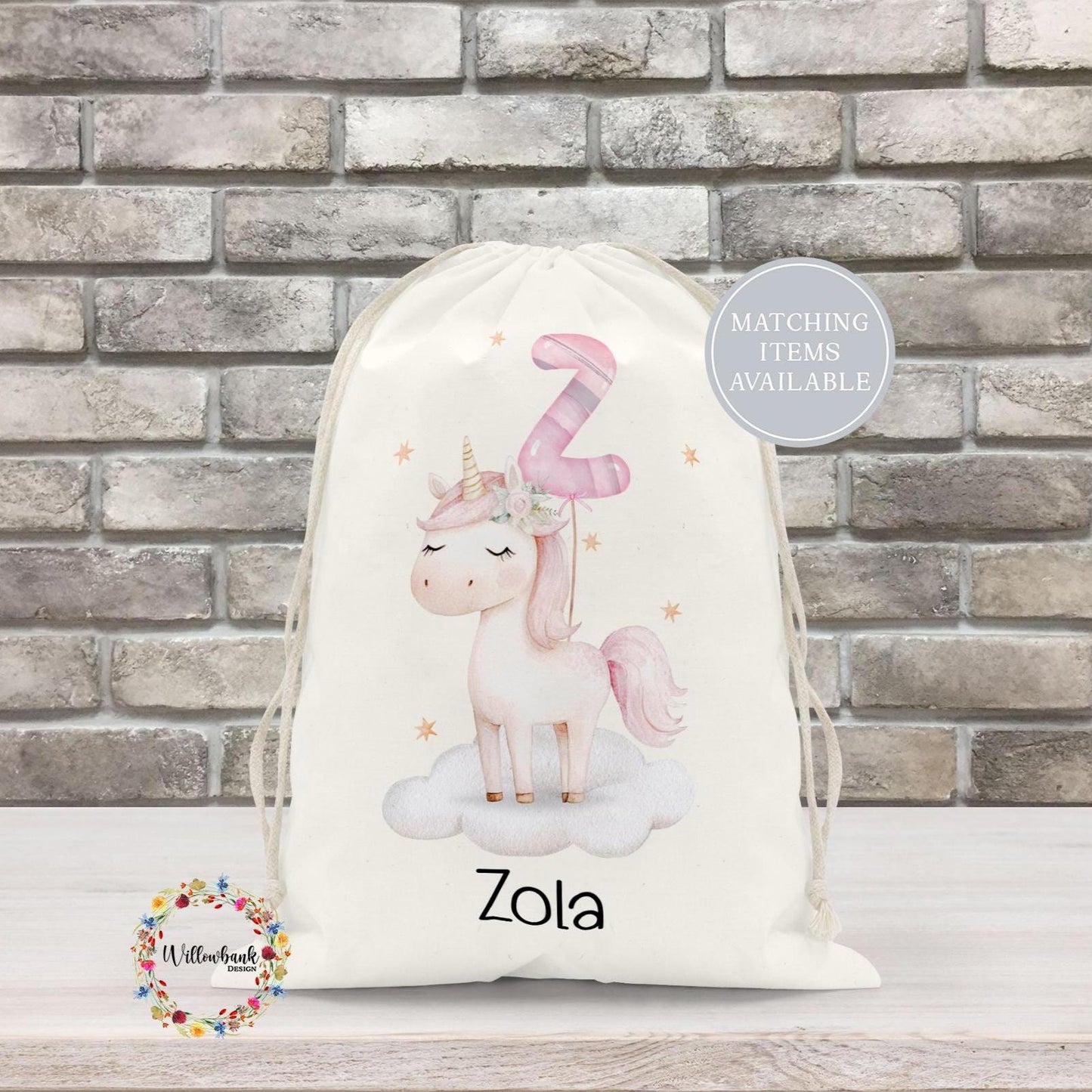 Personalised Unicorn Drawstring Bag l Gym Bag l PE Bag l Back To School l Girls School Bag