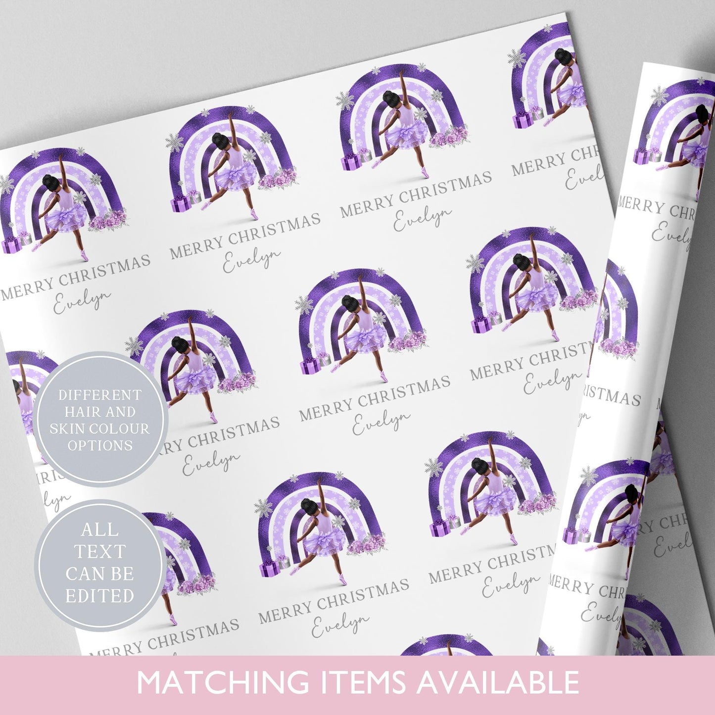 Personalised Ballerina Christmas Wrapping Paper l Gift Wrap l Kids Christmas l Custom l Ballet