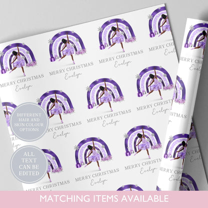 Personalised Ballerina Christmas Wrapping Paper l Gift Wrap l Kids Christmas l Custom l Ballet