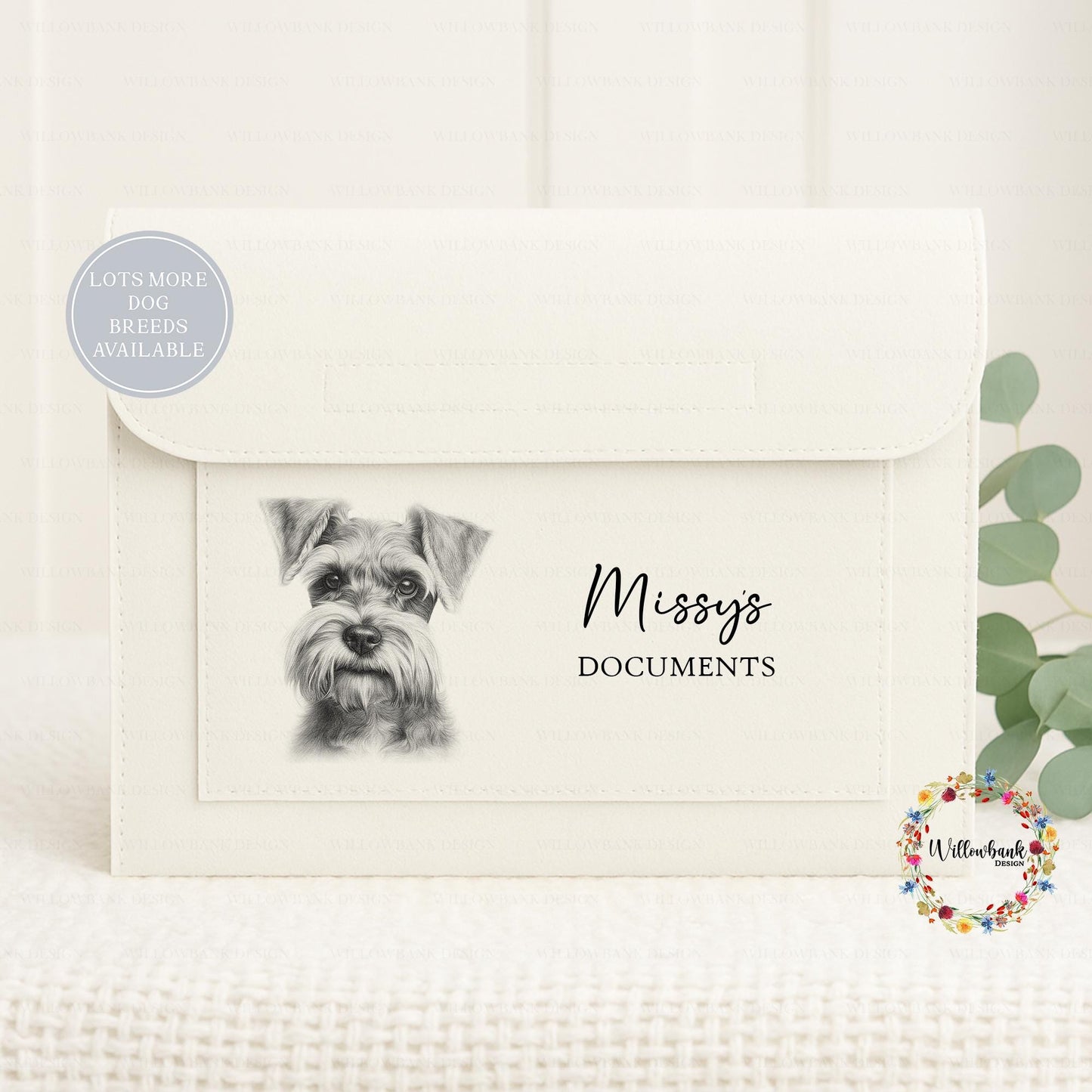 Personalised Dog Documents Felt Folder l Vet Records l Custom Pet Folder l Schnauzer l Dachshund l Border Terrier l Staffy