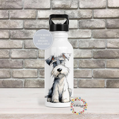 Doodle Dog Water Bottle l Drinks Bottle l Dog Lover l 600ml Straw Bottle l Custom Dog l Dog Owner Gift l Personalised