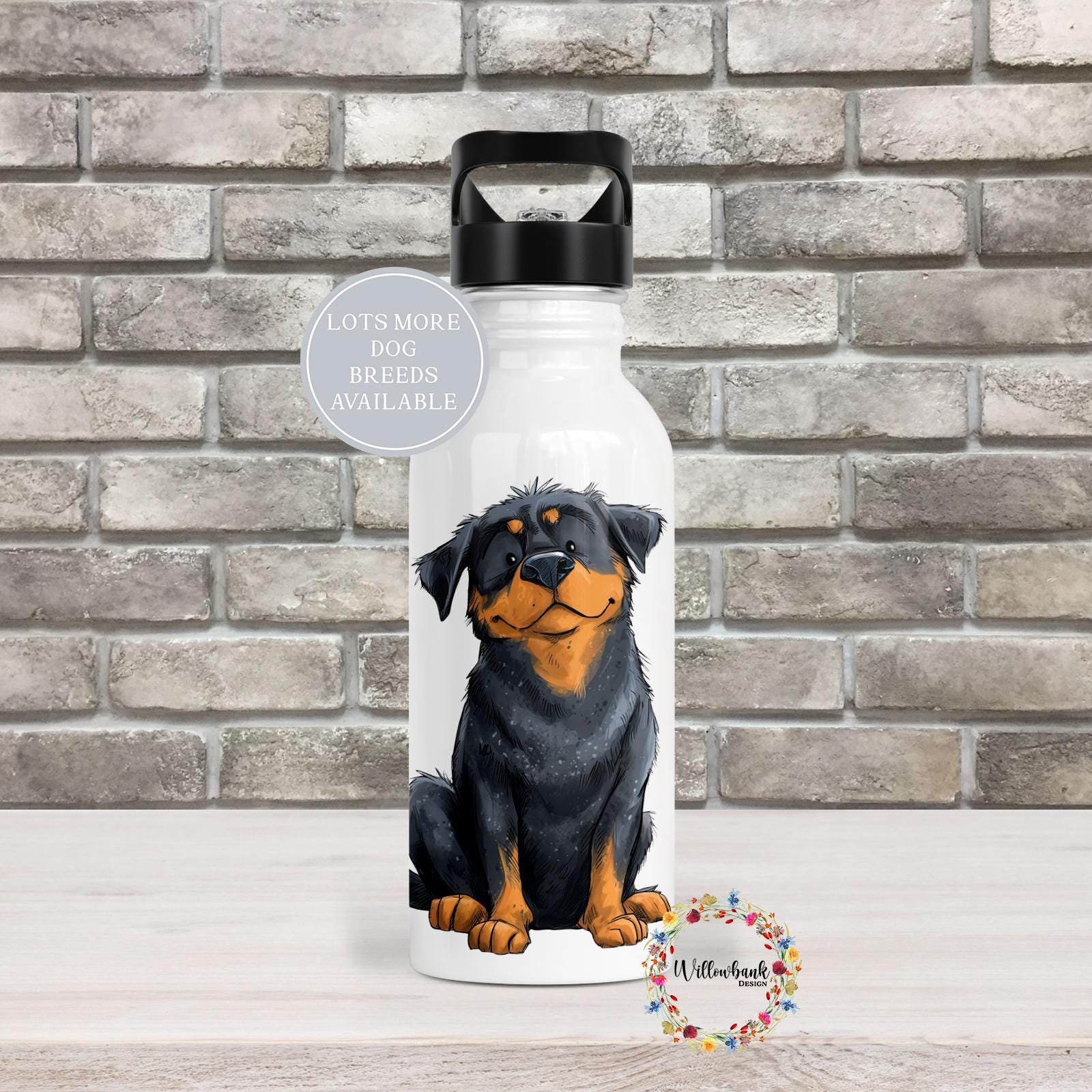 Doodle Dog Water Bottle l Drinks Bottle l Dog Lover l 600ml Straw Bottle l Custom Dog l Dog Owner Gift l Personalised