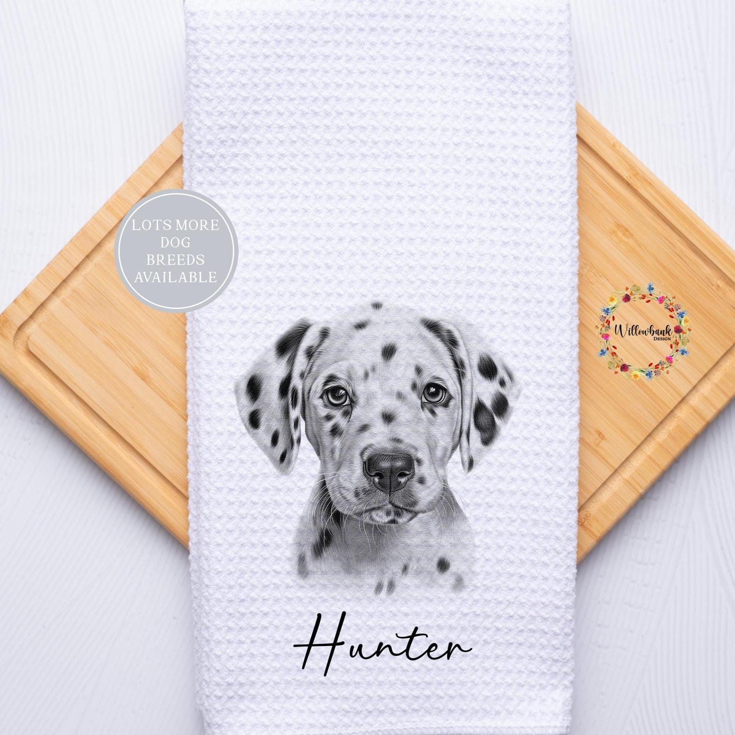 Personalised Dog Tea Towel l Different Breeds Available l Teatowel l Dog Towel l Kitchen Towel l Pet Gift l Labrador l Dalmation l Spaniel