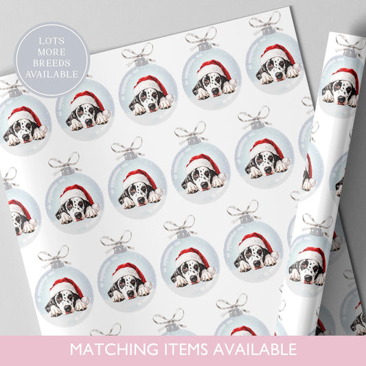 Dalmation Christmas Bauble Wrapping Paper l Gift Wrap l Dog Xmas Paper l Christmas Pup l Dog Lover l Dog Mama l Fur Baby l Custom