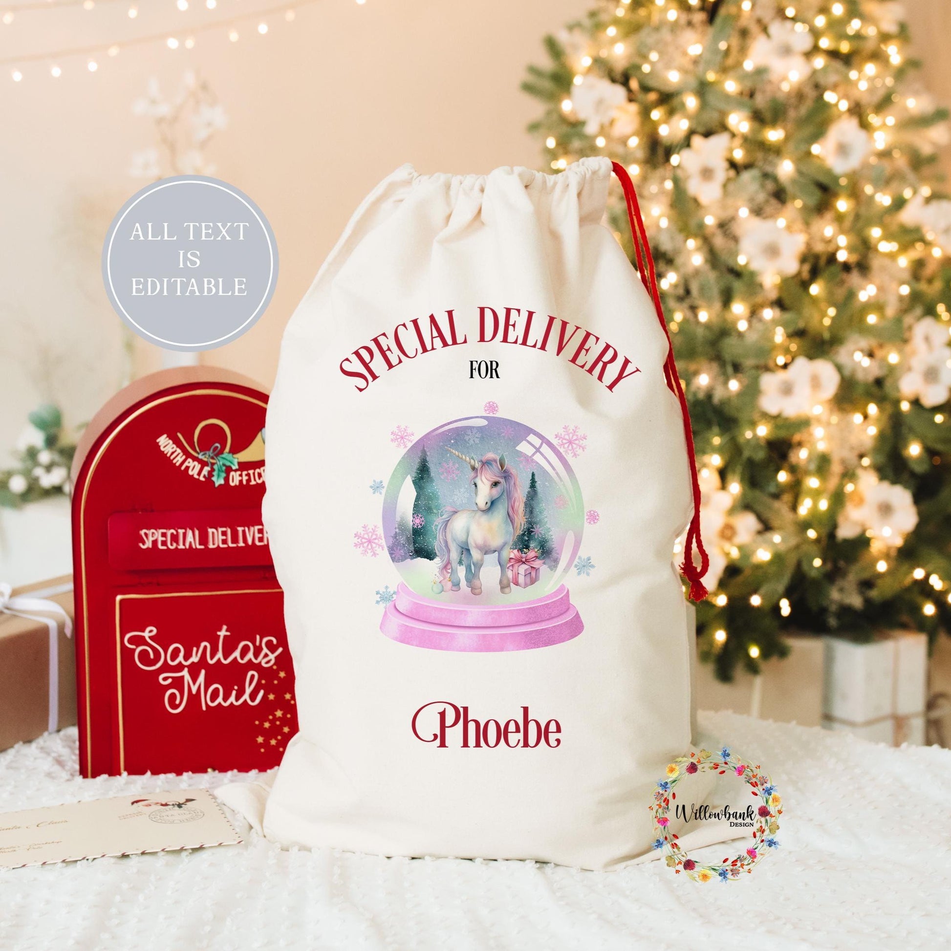 Personalised Unicorn Christmas Sack l Xmas Sack l Christmas Eve l Xmas Tree l Baby Christmas l First Christmas l Kids Christmas