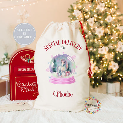 Personalised Unicorn Christmas Sack l Xmas Sack l Christmas Eve l Xmas Tree l Baby Christmas l First Christmas l Kids Christmas