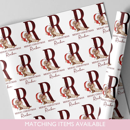 Personalised Christmas Teddy Bear Wrapping Paper l Gift Wrap l Kids Christmas l Custom Gift Paper l First Christmas l Baby Xmas