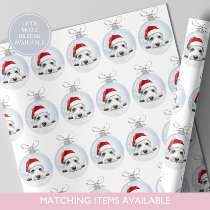 Miniature Schnauzer Christmas Wrapping Paper l Gift Wrap l Dog Xmas Paper l Christmas Bauble l Dog Lover l Dog Mama l White Schnauzer