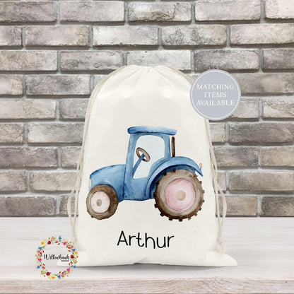 Personalised Tractor Drawstring Bag l Gym Bag l PE Bag l Back To School l Nursery Bag l Pre School l Farm Vehicle