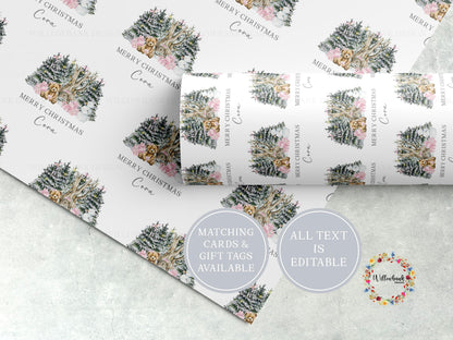 Personalised Christmas Teddy Bear Wrapping Paper l Gift Wrap l Kids Christmas l Custom Gift Paper l First Christmas