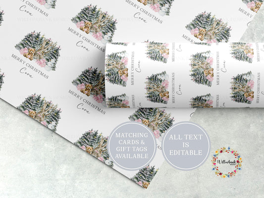 Personalised Christmas Teddy Bear Wrapping Paper l Gift Wrap l Kids Christmas l Custom Gift Paper l First Christmas