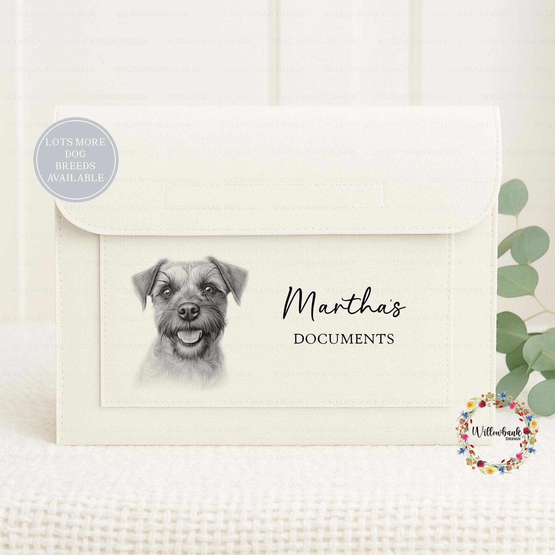 Personalised Dog Documents Felt Folder l Vet Records l Custom Pet Folder l Schnauzer l Dachshund l Border Terrier l Staffy