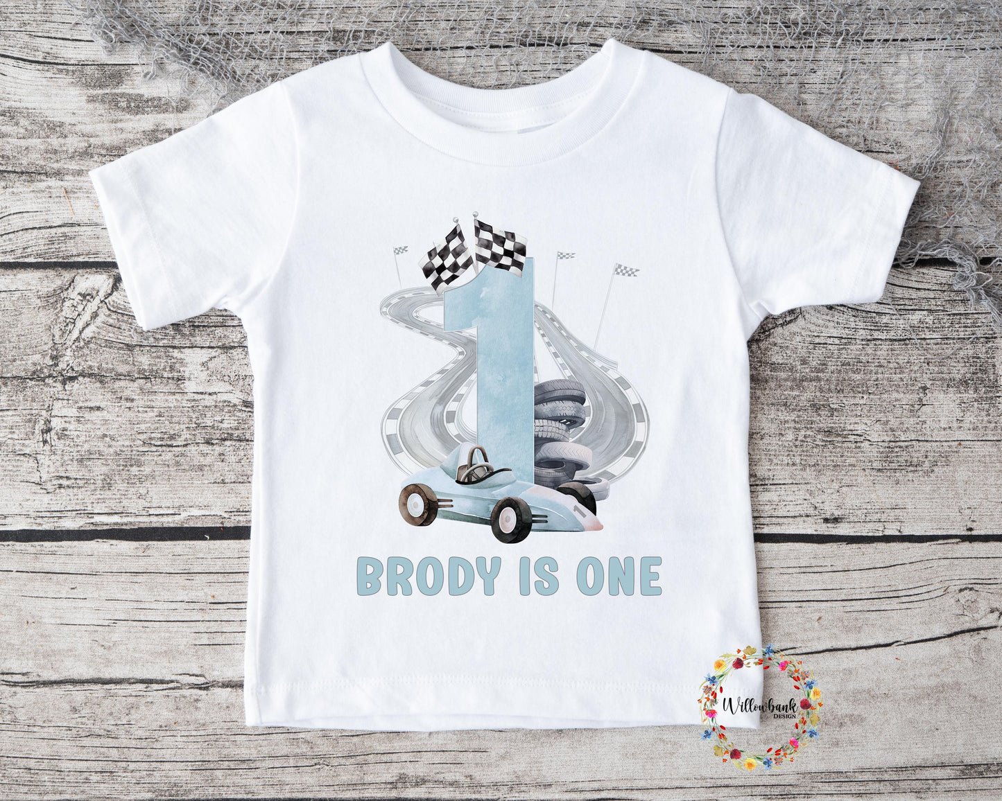 Personalised Happy Birthday Racing Car Tshirt l First Birthday l Kids Birthday