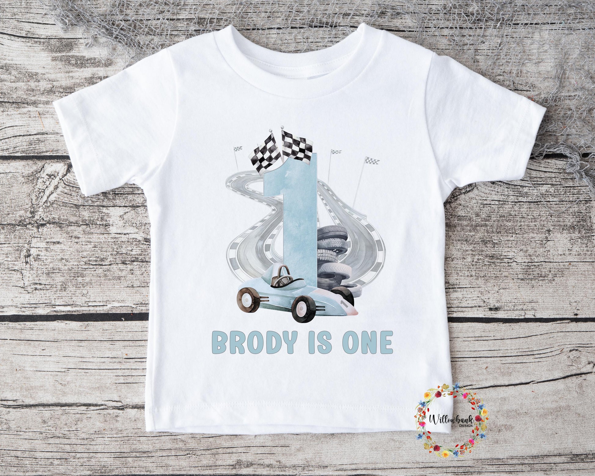 Personalised Happy Birthday Racing Car Tshirt l First Birthday l Kids Birthday