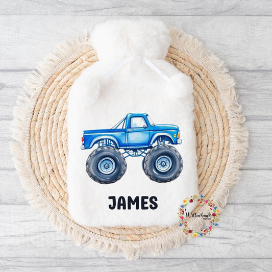Personalised Hot Water Bottle l Monster Truck l Child Gift l Stocking Filler l Christmas Gift l Birthday Present
