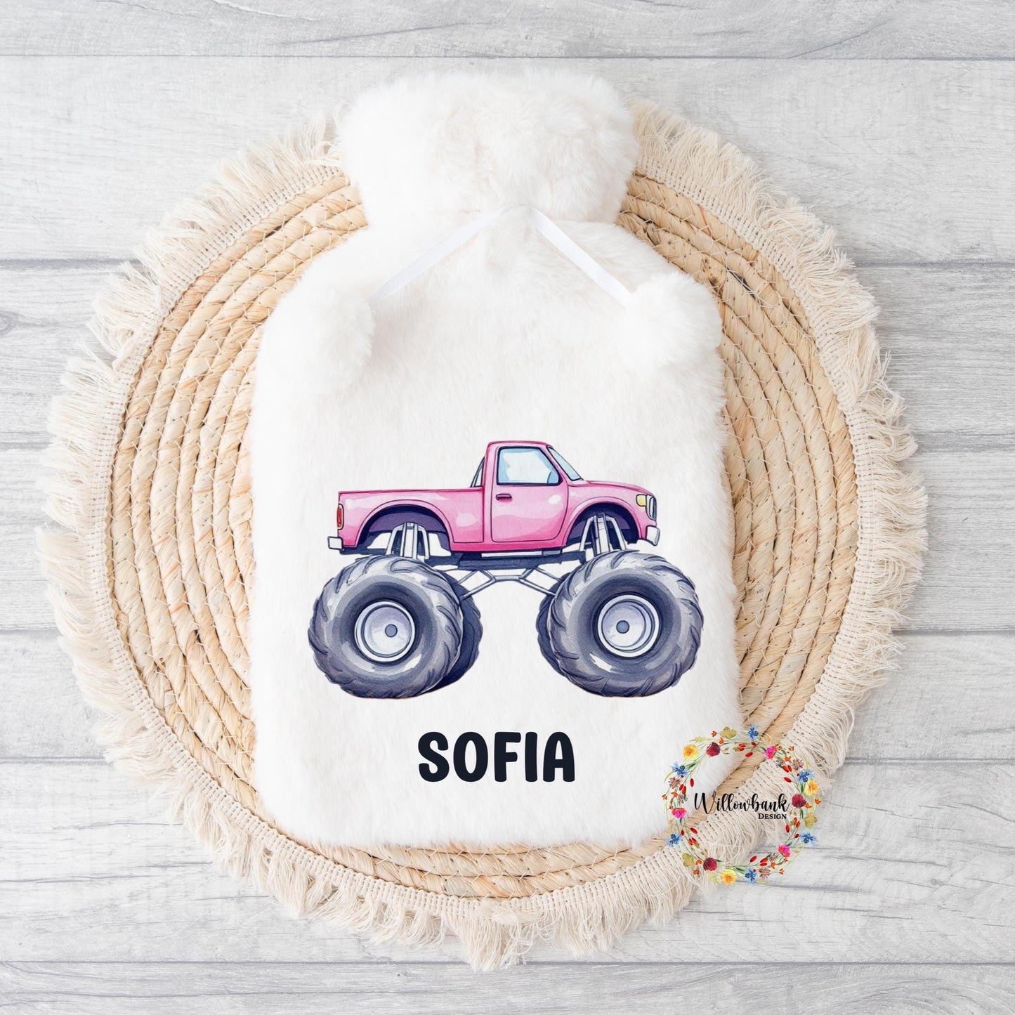Personalised Hot Water Bottle l Monster Truck l Child Gift l Stocking Filler l Christmas Gift l Birthday Present