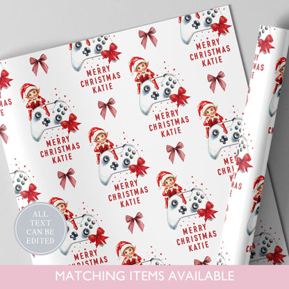 Personalised Gamer Christmas Wrapping Paper l Gift Wrap l Kids Christmas l Custom Gift Paper l Games Controller l Gaming