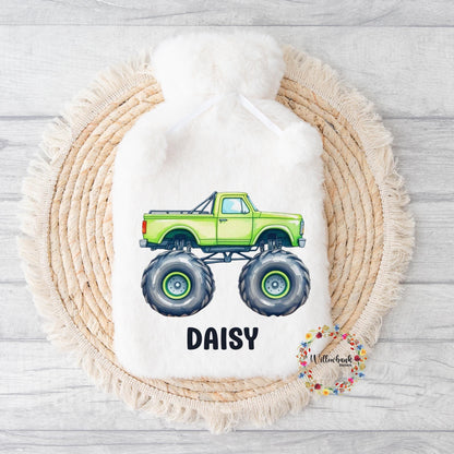 Personalised Hot Water Bottle l Monster Truck l Child Gift l Stocking Filler l Christmas Gift l Birthday Present