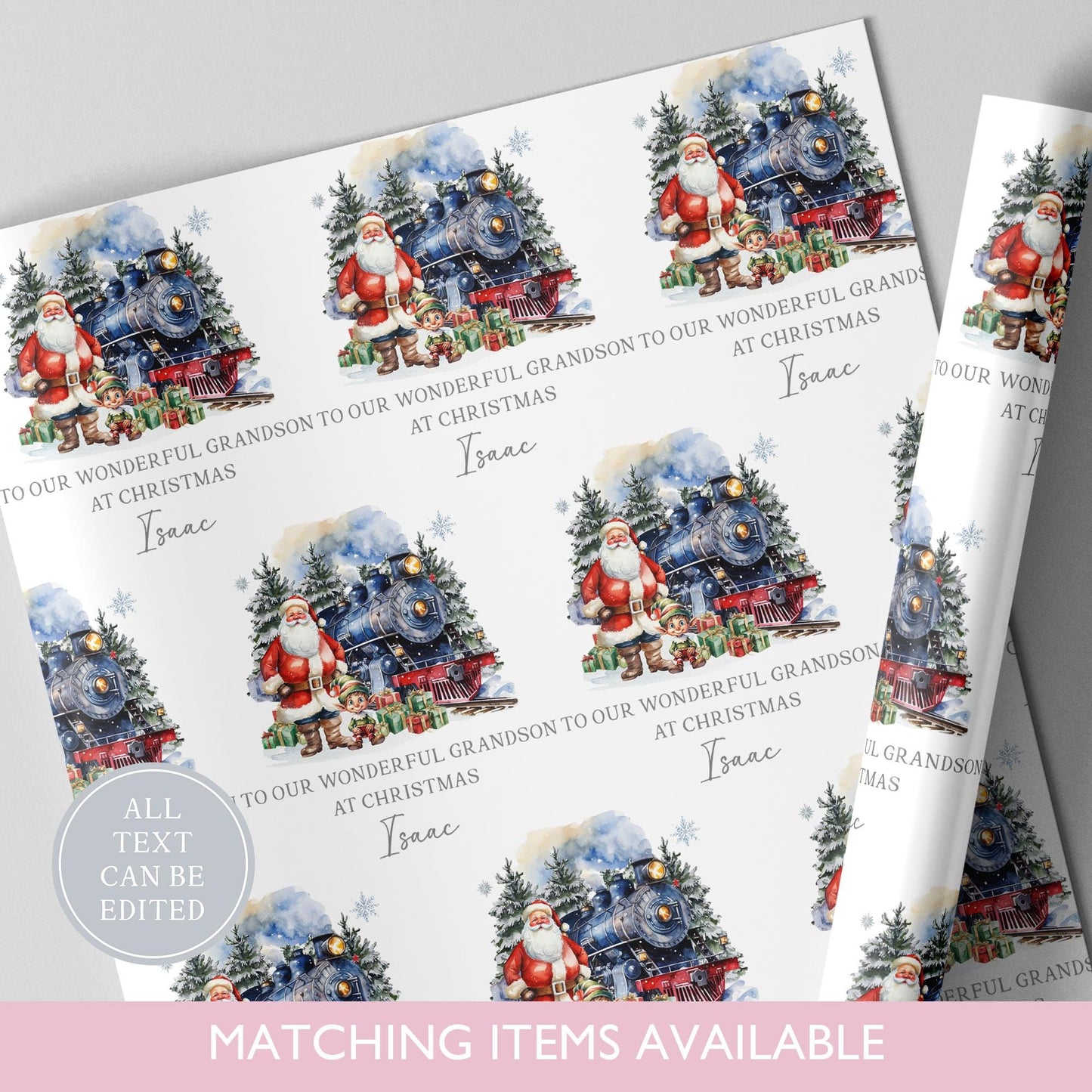 Personalised Polar Express Train Christmas Wrapping Paper l Gift Wrap l Kids Christmas l Custom Gift Paper l First Christmas