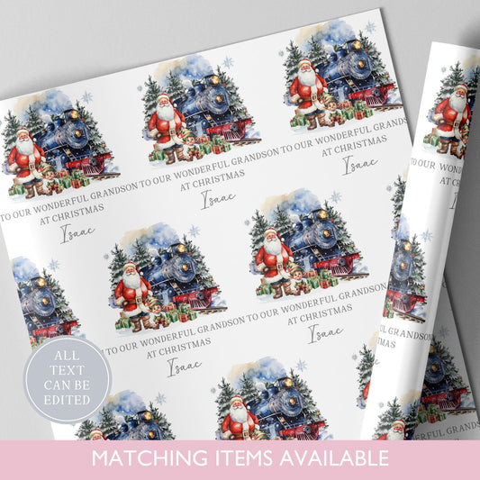 Personalised Polar Express Train Christmas Wrapping Paper l Gift Wrap l Kids Christmas l Custom Gift Paper l First Christmas