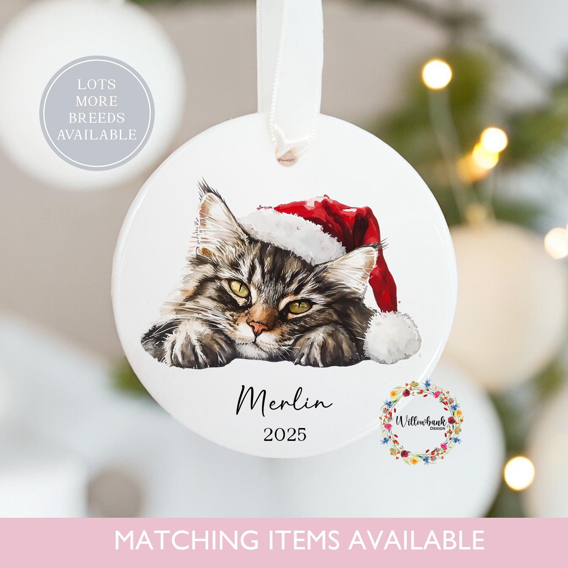 Personalised Maine Coon Cat Christmas Tree Decoration l Cat Lover l Hanging Ornament l Kitten Gift