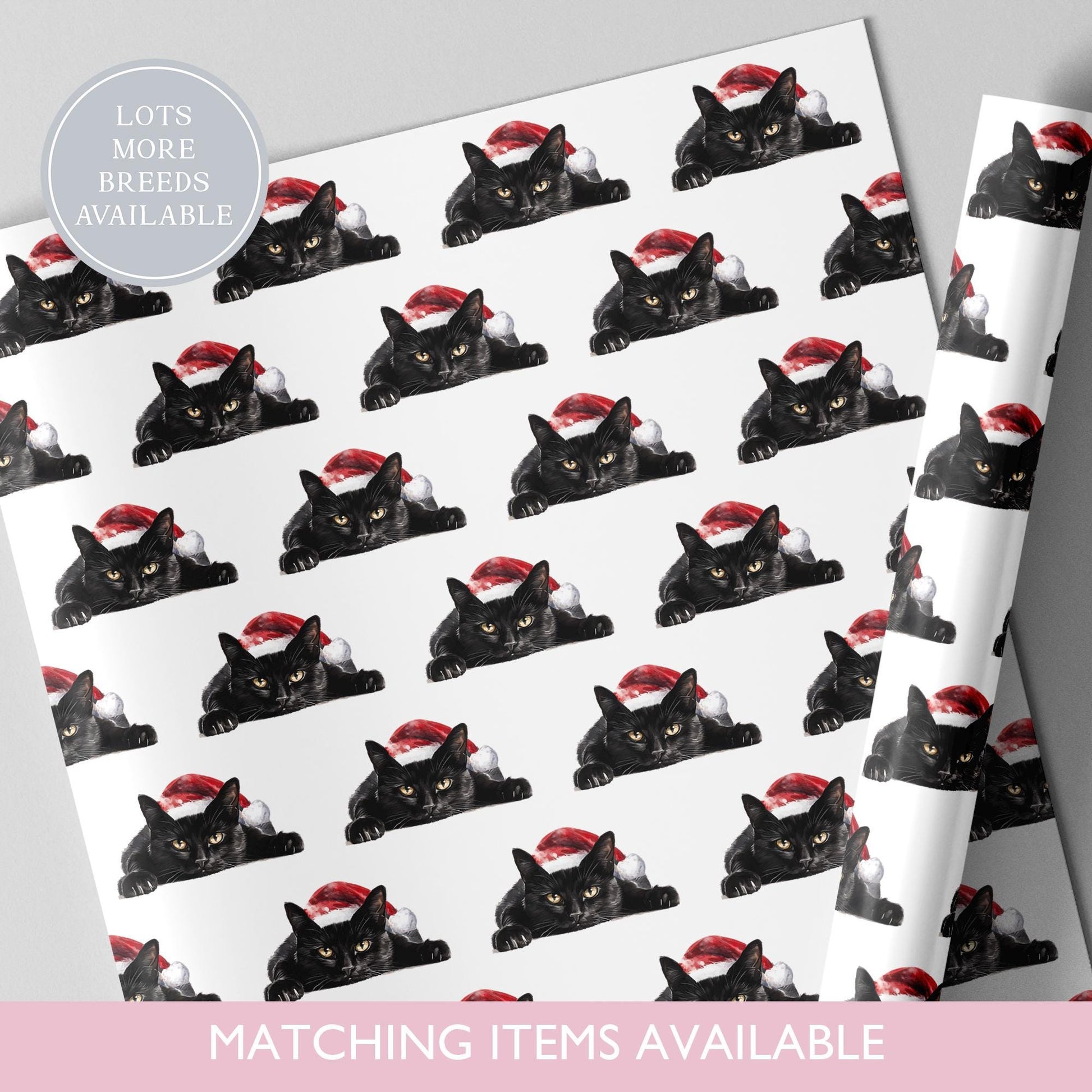 Cat Christmas Wrapping Paper l Gift Wrap l Cat Xmas Paper l Christmas Mog l Xmas Kitten l Custom