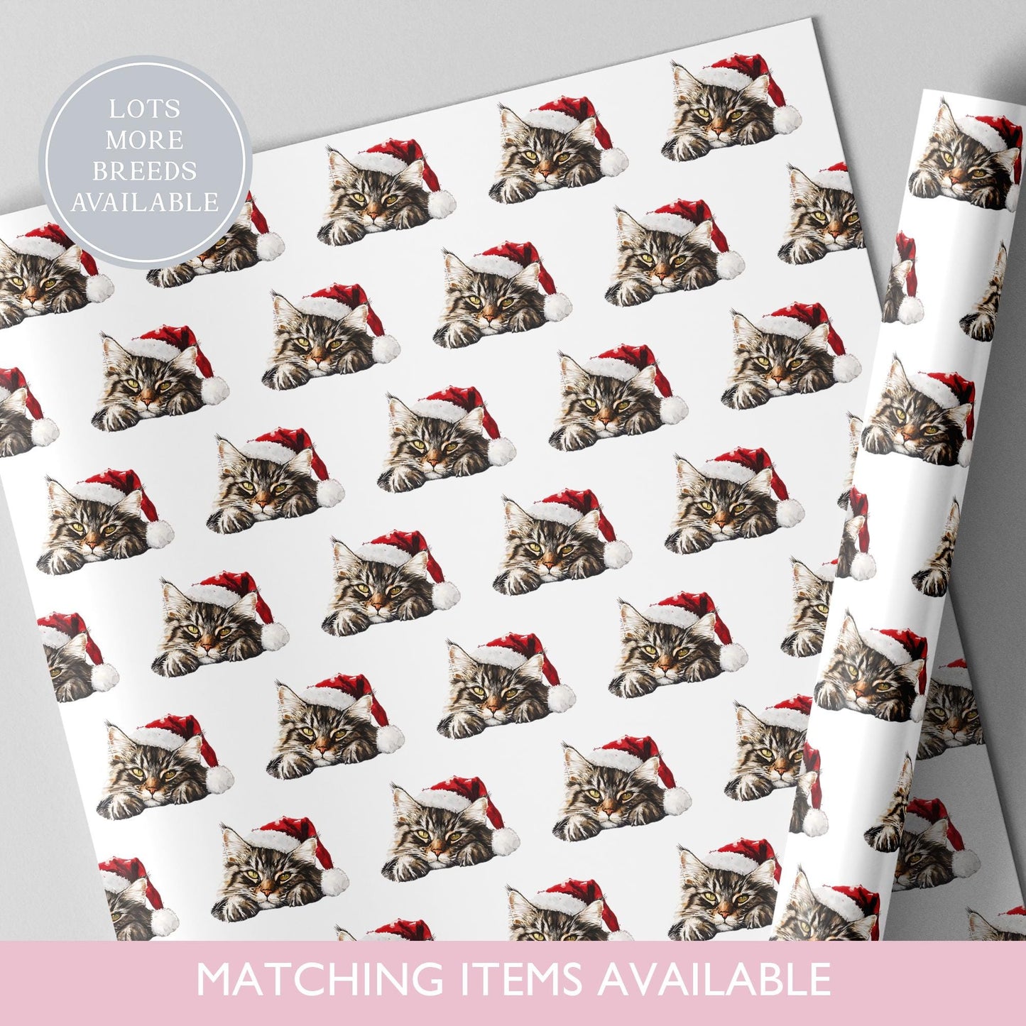Cat Christmas Wrapping Paper l Gift Wrap l Cat Xmas Paper l Christmas Mog l Xmas Kitten l Custom