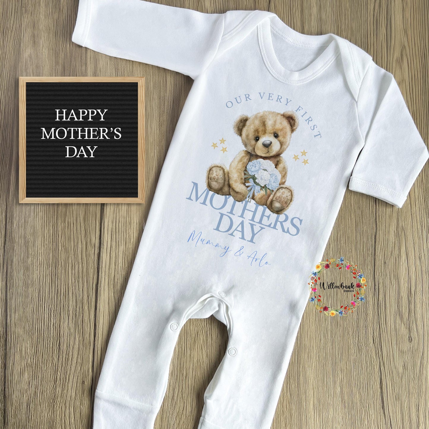 First Mother's Day Bear Babygrow l Baby Vest l Onesie l 1st Mothers Day l Mummy & Me