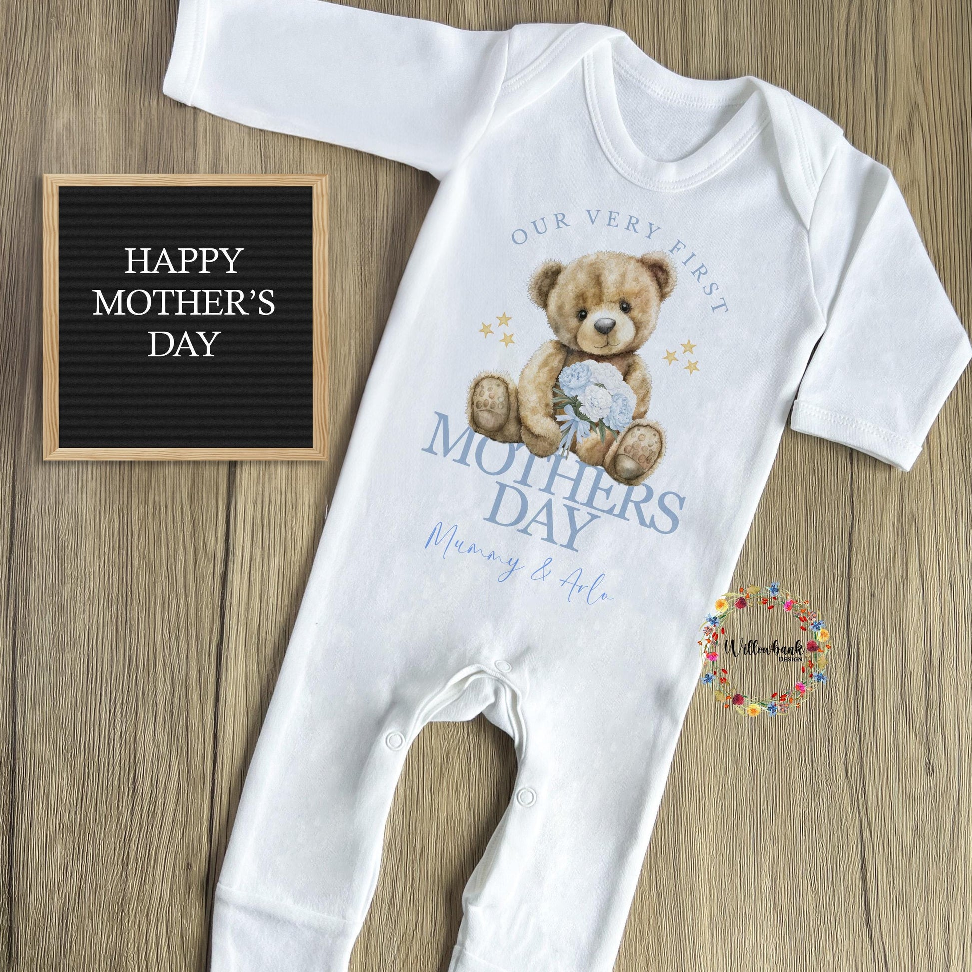 First Mother's Day Bear Babygrow l Baby Vest l Onesie l 1st Mothers Day l Mummy & Me