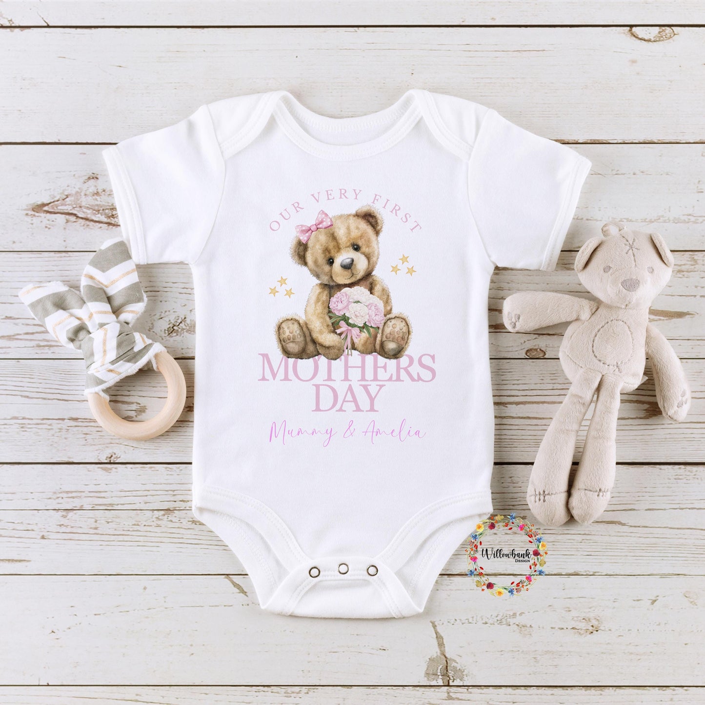 First Mother's Day Bear Babygrow l Baby Vest l Onesie l 1st Mothers Day l Mummy & Me