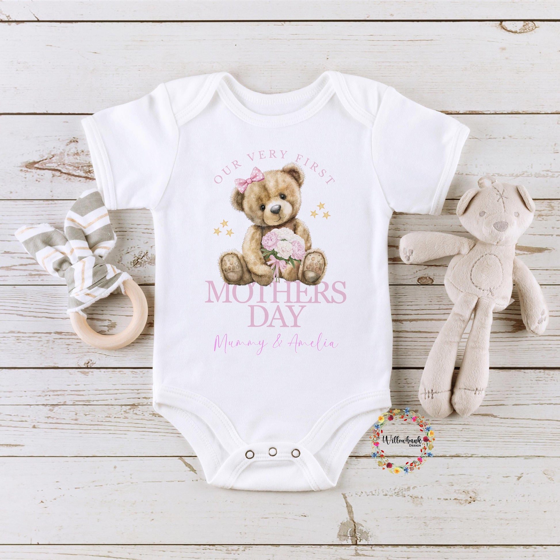 First Mother's Day Bear Babygrow l Baby Vest l Onesie l 1st Mothers Day l Mummy & Me