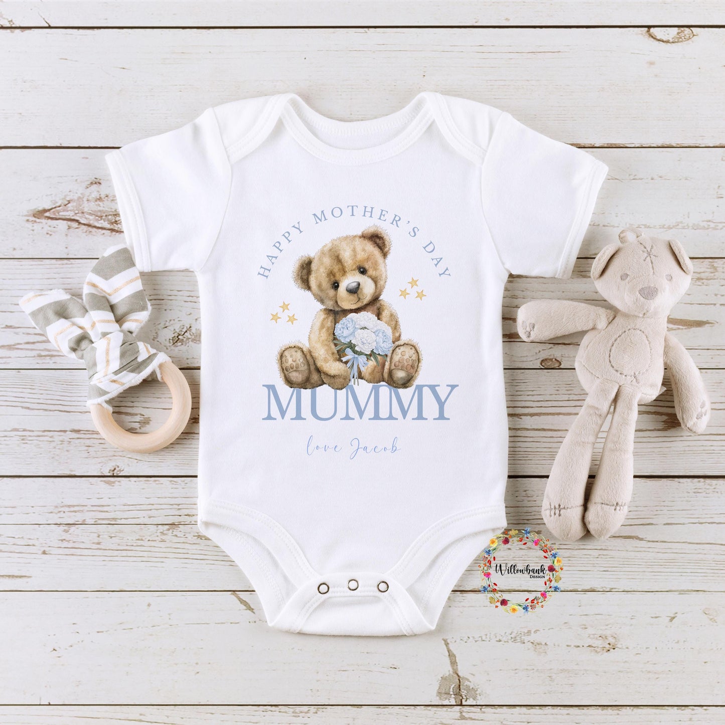 First Mother's Day Bear Babygrow l Baby Vest l Onesie l 1st Mothers Day l Mummy & Me