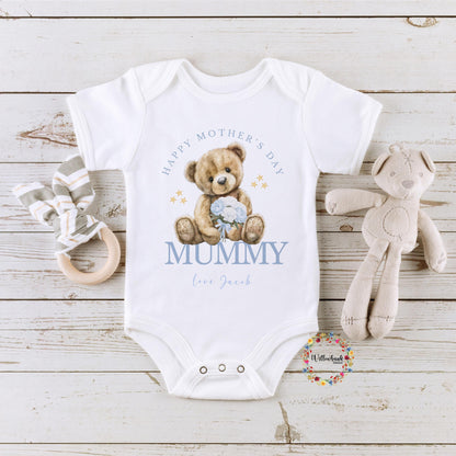 First Mother's Day Bear Babygrow l Baby Vest l Onesie l 1st Mothers Day l Mummy & Me