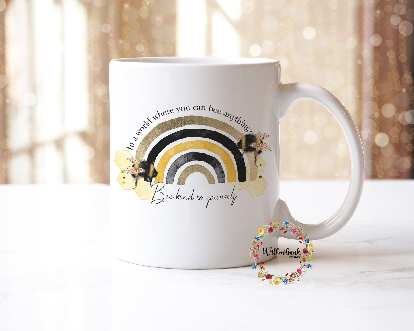 Bee Kind To Yourself Quote 11oz Mug l Bumble Bee Gift