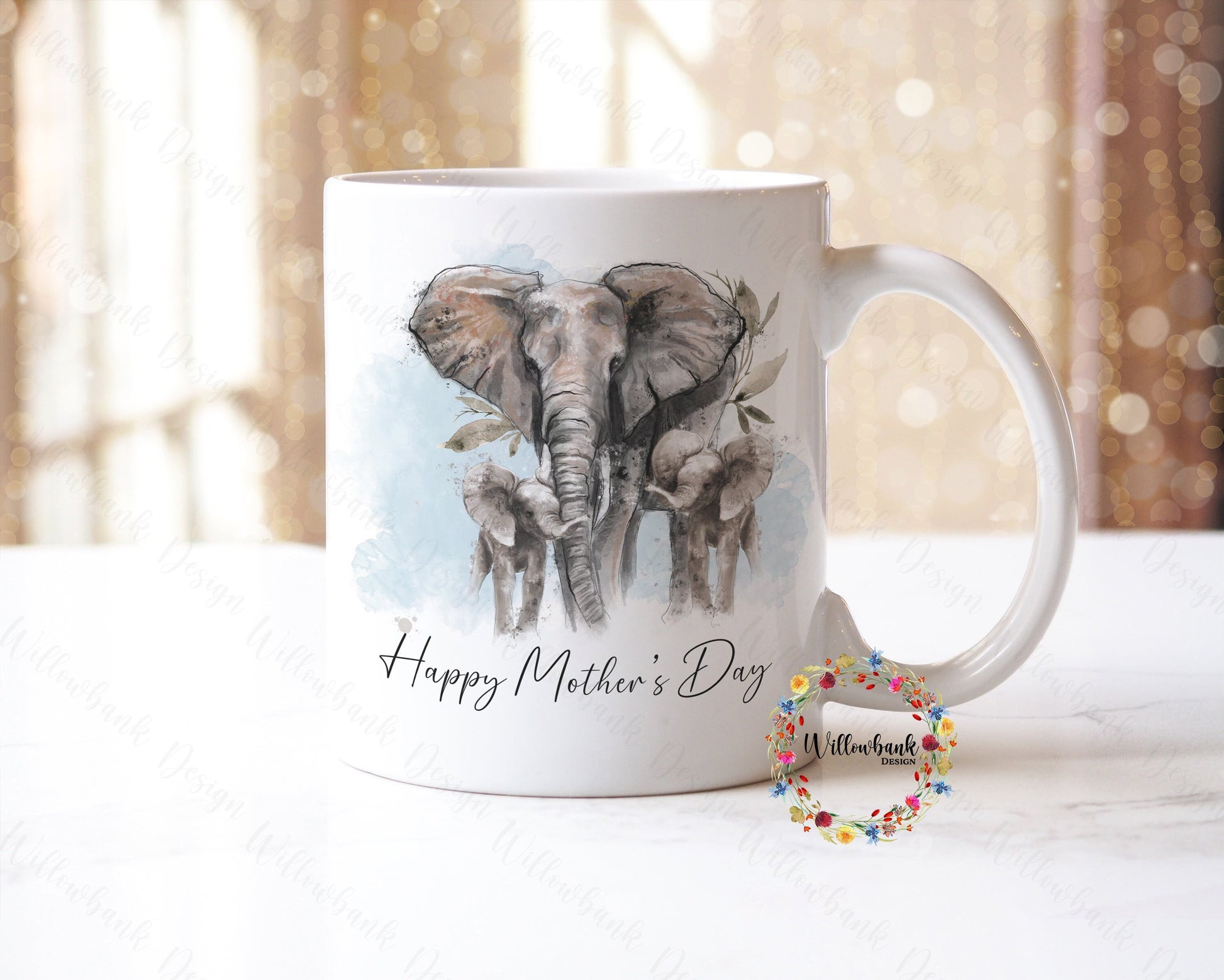 Elephant Family Mug | Mother's Day Present l Daughter l Son l Grandma l Nanna