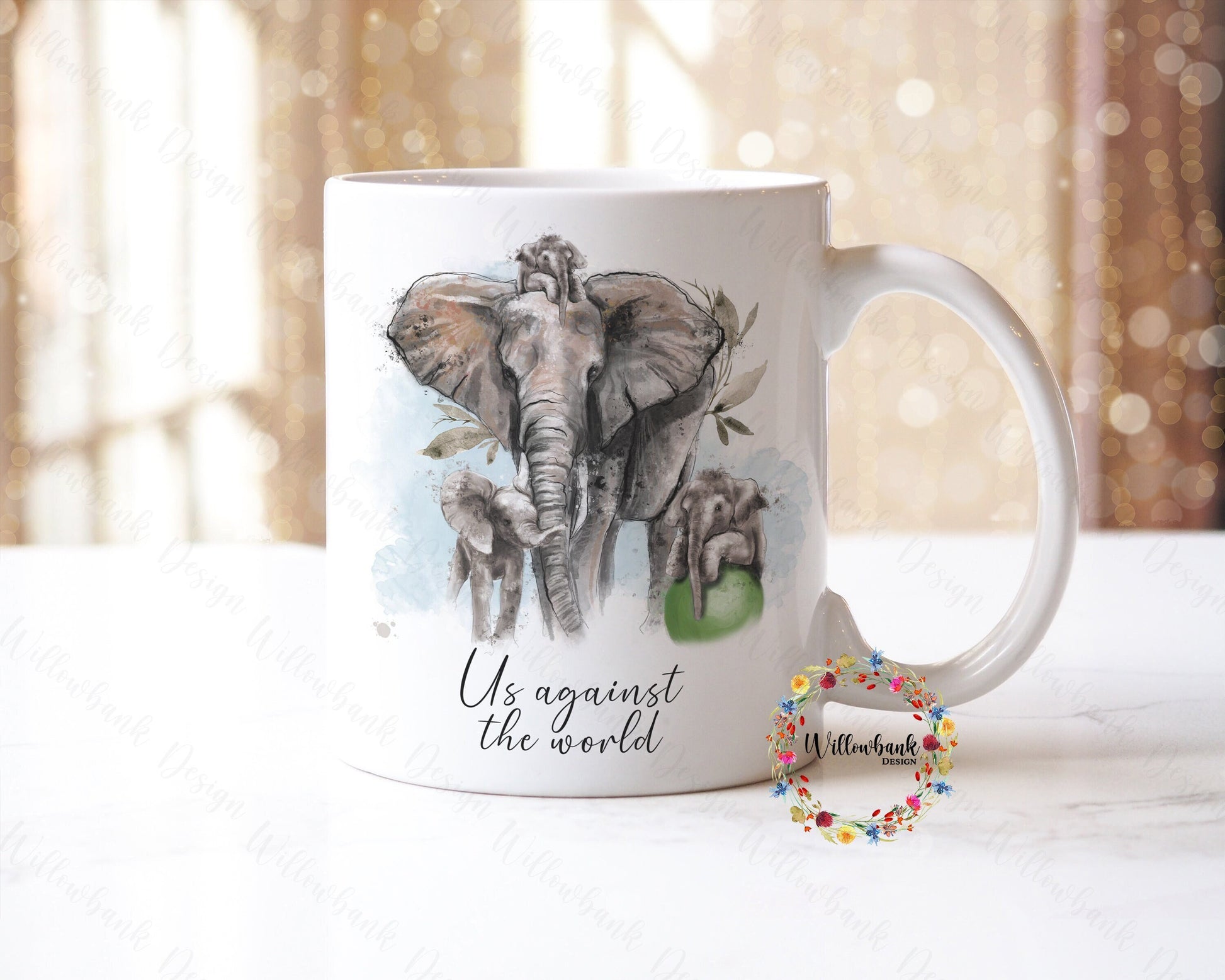 Elephant Family Mug | Mother's Day Present l Daughter l Son l Grandma l Nanna